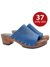 Comfortable clogs with blue leather band - last size 37