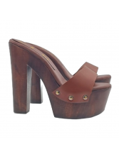 HIGH LEATHER CLOGS | HEEL 14