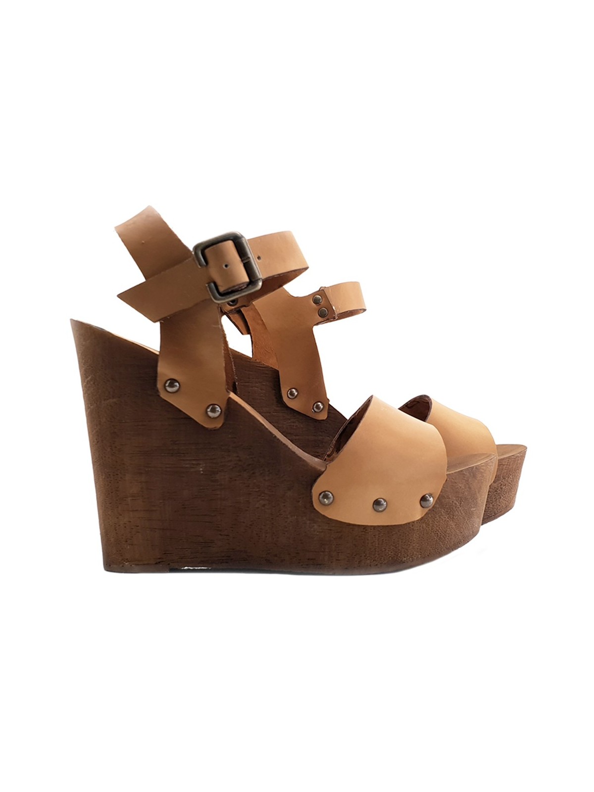 LEATHER WEDGE CLOGS