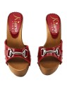 CLOGS WITH RED PATENT LEATHER UPPER