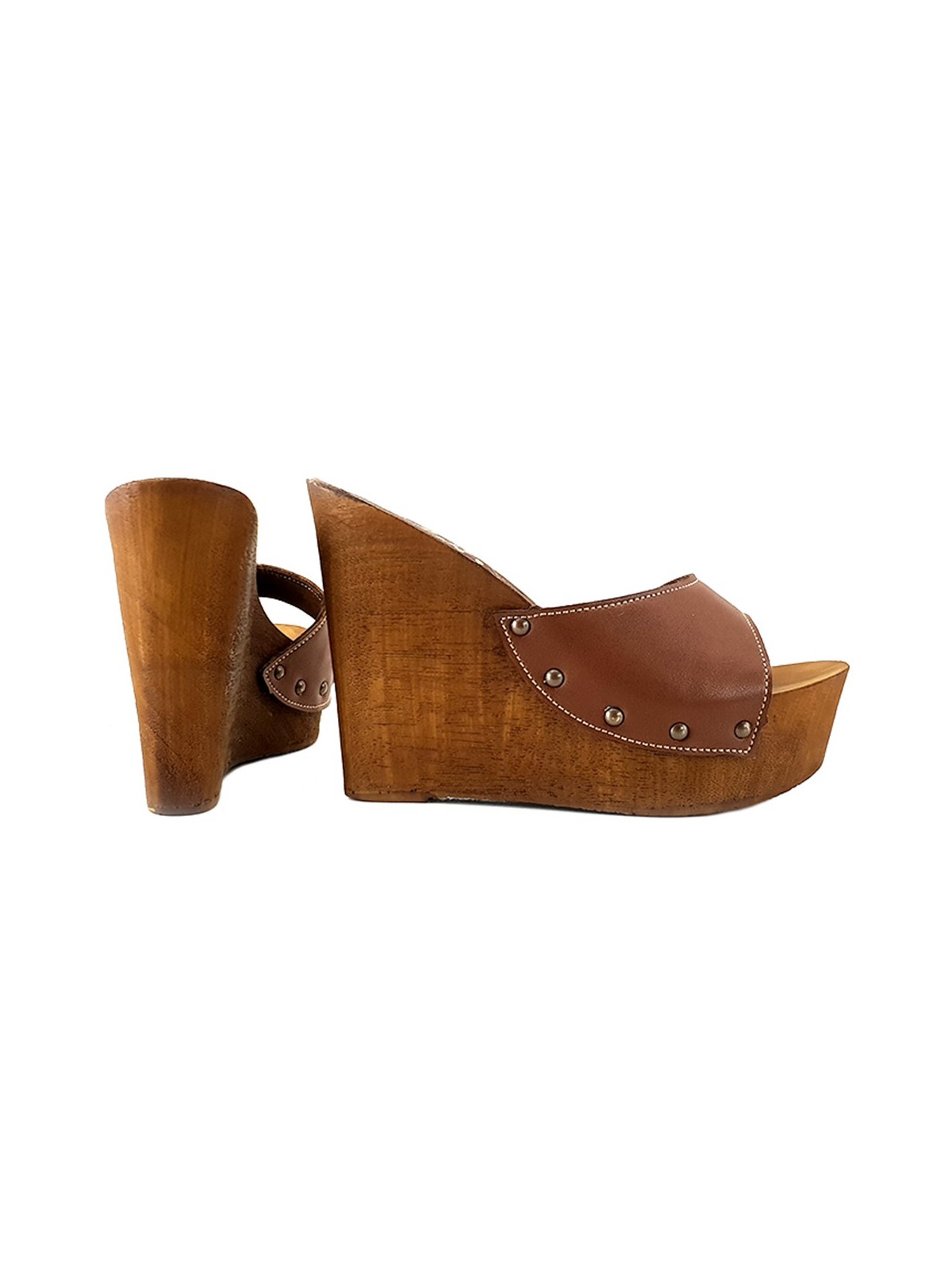 WEDGE LEATHER CLOGS