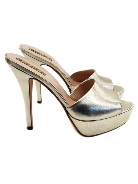 sandali eleganti color platino