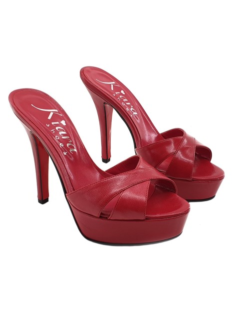 RED GENUINE LEATHER SANDALS