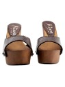 WEDGE LEATHER PYTHON CLOGS