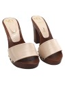 LEATHER BEIGE CLOGS
