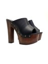 LEATHER BLACK CLOGS MADE IN ITALY