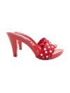 TOTAL RED CLOGS WITH POLKA DOT HEEL 9