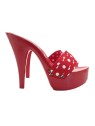 WOMEN'S RED CLOGS WITH POLKA DOT