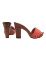 CORAL COLORED CLOGS WITH COMFY HEEL