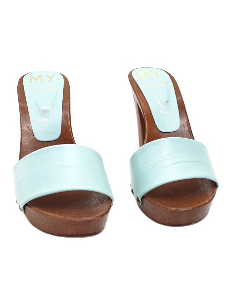 EMERALD CLOGS IN LEATHER COMFY HEEL