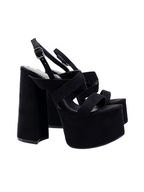 SANDALS IN SYNTHETIC SUEDE WITH ANKLE STRAP HEEL 15