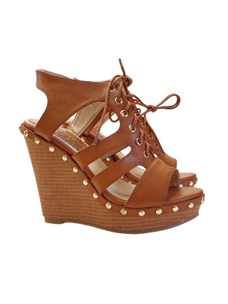 WEDGE CLOGS IN LEATHER COLOUR