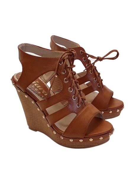 WEDGE CLOGS IN LEATHER COLOUR