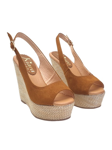WEDGE SANDALS BROWN COLOUR