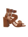 WOMAN'S FASHION SANDAL WITH DOUBLE ANKLE STRAP - HEEL 9 CM