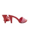 TOTAL RED CLOGS WITH PIN-UP STYLE HEEL 9