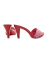 TOTAL RED CLOGS WITH PIN-UP STYLE HEEL 9