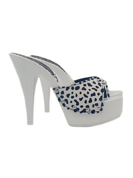 WHITE HEEL CLOGS WITH DALMATIAN EFFECT UPPER
