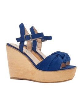 WEDGE CLOGS BLUE WITH ANKLE STRAP HEEL 11