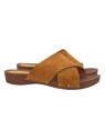 FLAT CLOGS IN BROWN SUEDE