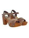 CLOGS TAUPE IN LEATHER HEEL 9