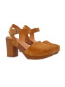 CLOGS BROWN WITH ANKLE STRAP HEEL 9
