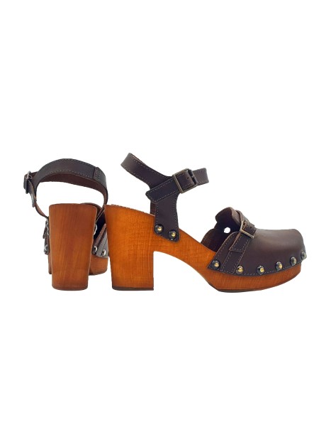 WOMEN DUTCH CLOGS CLOSED TOE 9 HEEL WITH ADJUSTABLE STRAP