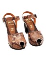 CLOGS IN PYTHON PRINT LEATHER WITH OPEN TOE