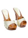 WOMEN'S CLOGS WITH GOLD BAND AND HEEL 11
