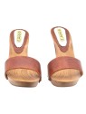 WOMEN'S CLOGS WITH BROWN BAND AND 9.5 HEEL