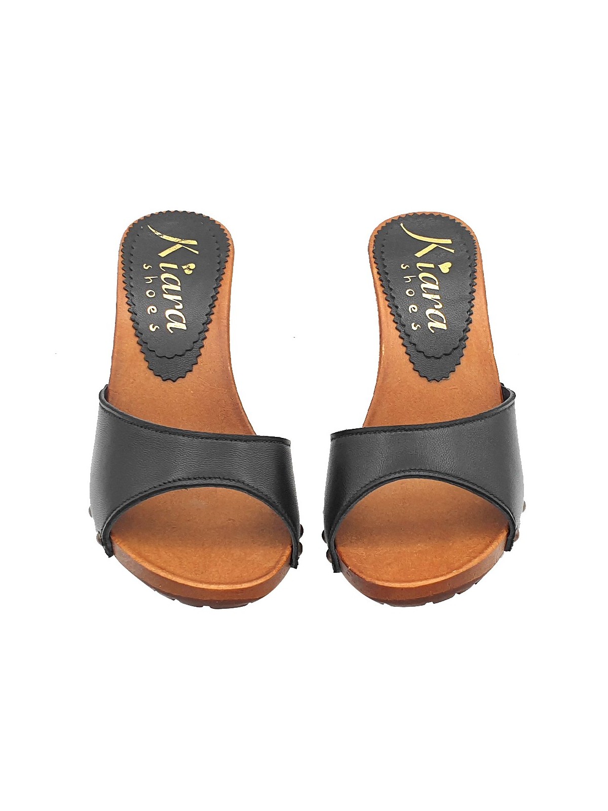 CLOGS WITH BLACK LEATHER BAND
