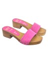 CLOGS WITH BAND IN FUCHSIA SUEDE