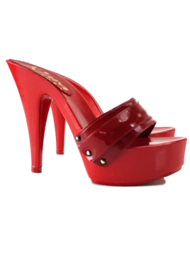 RED WOMEN'S CLOGS IN PATENT LEATHER 13