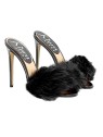 BLACK CLOGS WITH FUR AND HEEL 13