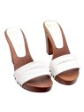 WHITE CLOGS WITH HEEL 10