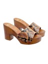 CLOGS WITH PYTHON "EFFECT" BROWN BAND