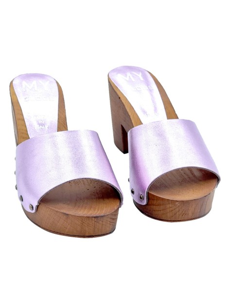 CLOGS GLYCINE COLORED LAMINATED AND HEEL 9