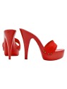 RED LACQUERED CLOGS WITH HEEL 13