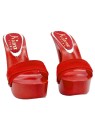 RED LACQUERED CLOGS WITH HEEL 13