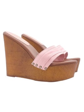 PINK WEDGE CLOGS