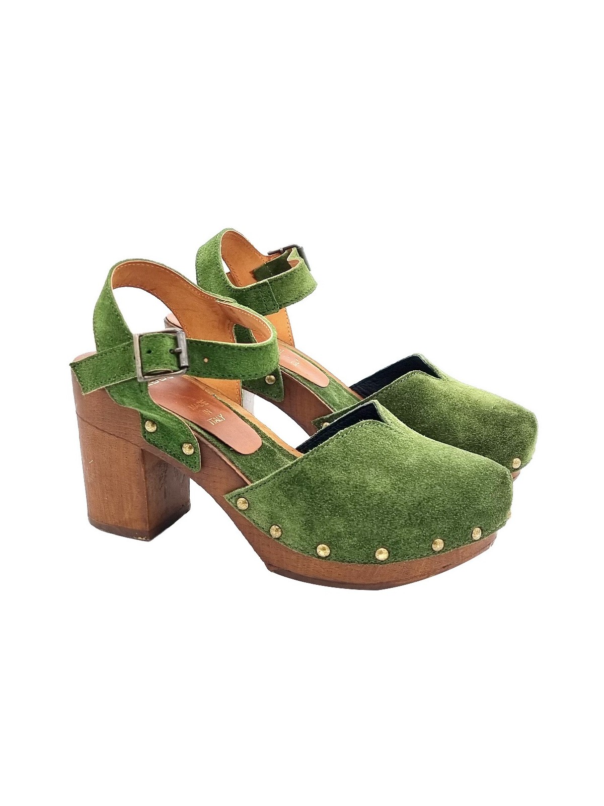 SWEDISH SANDALS IN GREEN SUEDE