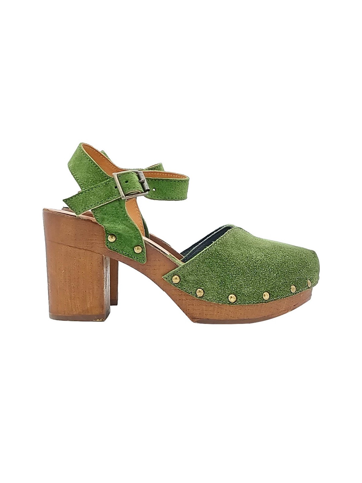 SWEDISH SANDALS IN GREEN SUEDE