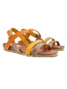 BICOLOR FLAT SANDALS WITH RIPP STRAP
