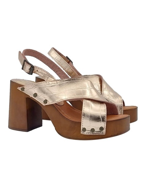 poort Bakkerij scherp NEUE GOLD-CLOGS | Goldene Sandalen für Frauen mit gekreuzten Bändern |  Zoccoli Donna