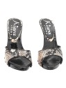 BLACK CLOGS WITH "PYTHON EFFECT" WHITE BAND