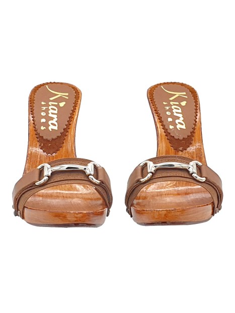 BROWN CLOGS WITH ACCESSORY AND HEEL 12