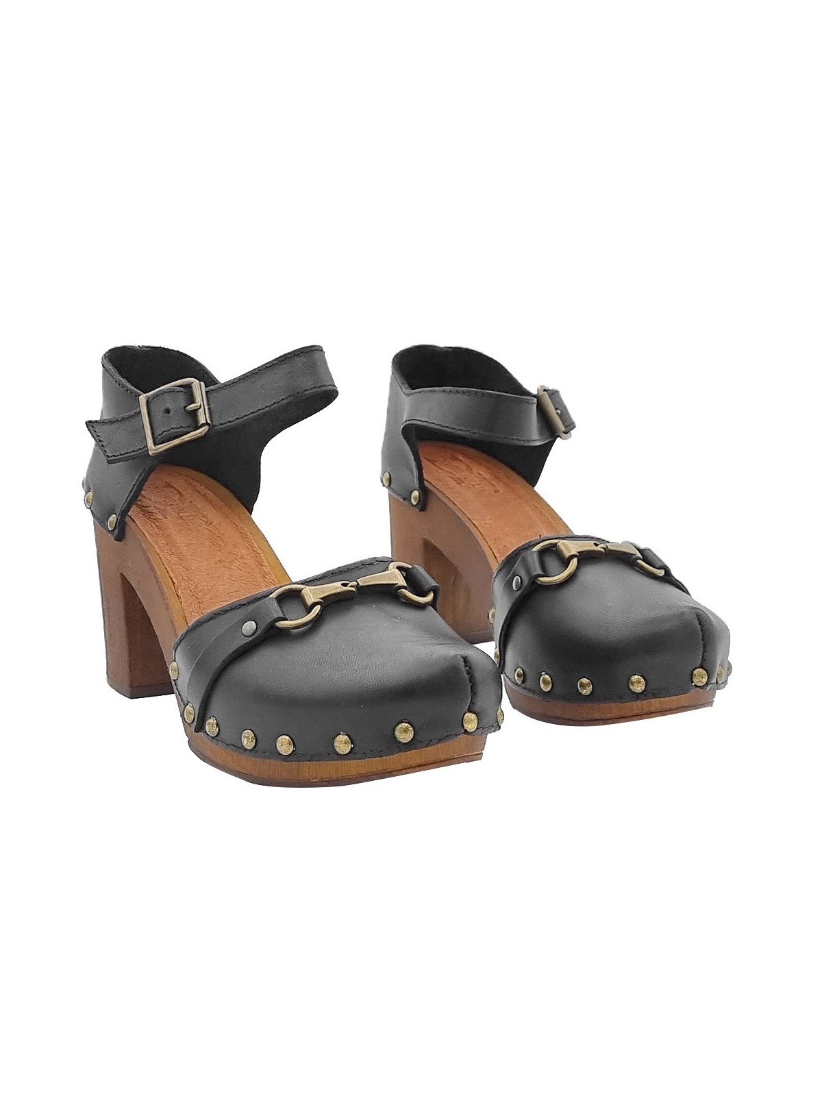 BLACK DUTCH SANDALS WITH ACCESSORY