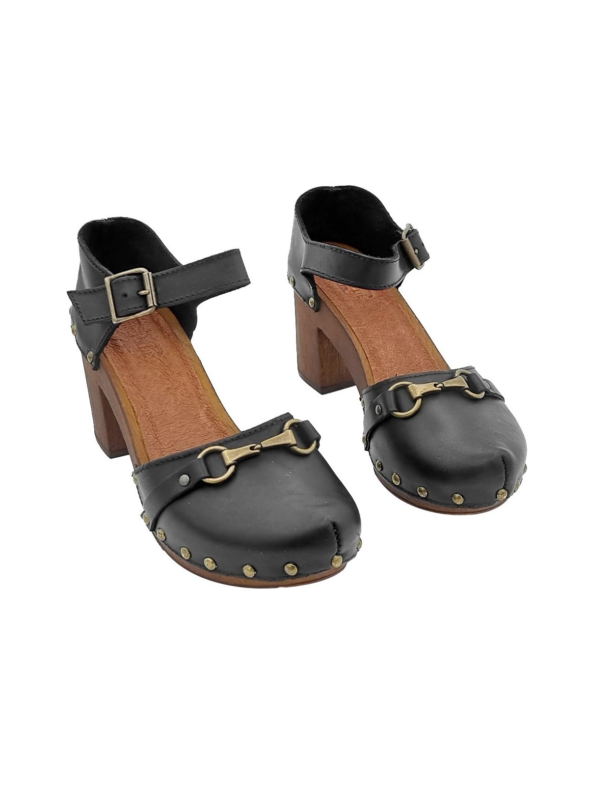 BLACK DUTCH SANDALS WITH ACCESSORY