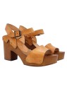 BROWN SANDALS WITH STRAP AND COMFORTABLE HEEL