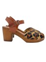 SANDALS WITH LEOPARD CROSSED BANDS AND 6,5 HEEL